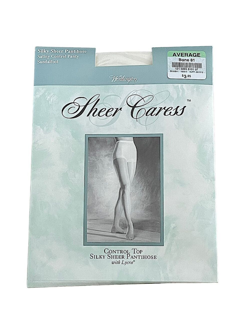Worthington Vintage Sheer Caress Silky Sheer Control Top Pantyhose Bone Average